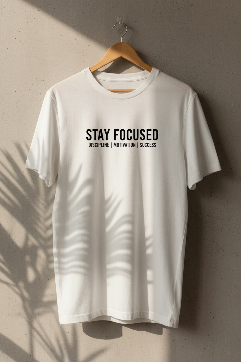 Tricou premium din bumbac „Stay Focused”