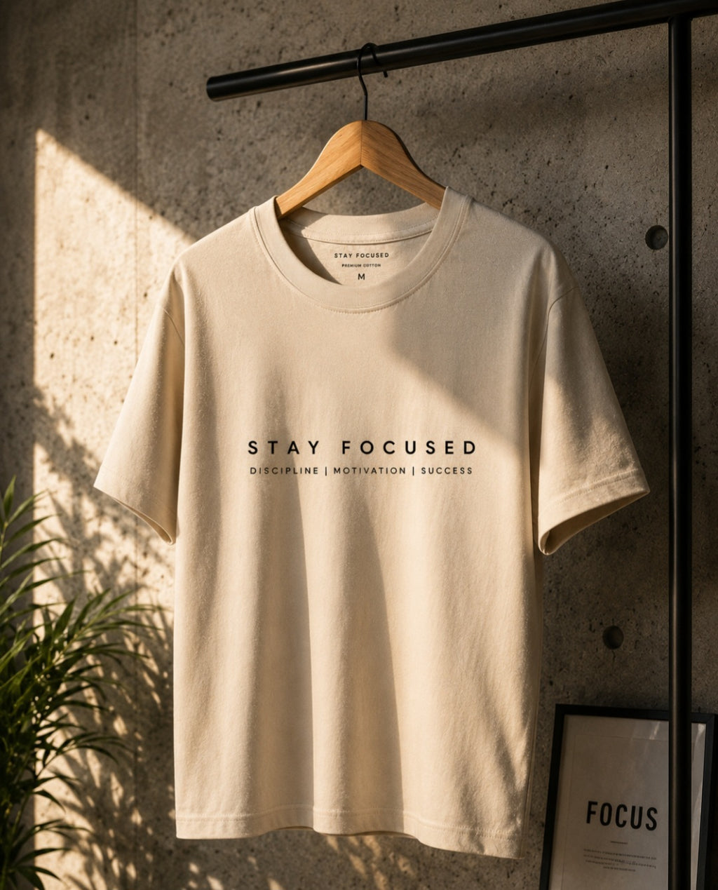 Tricou premium din bumbac „Stay Focused”
