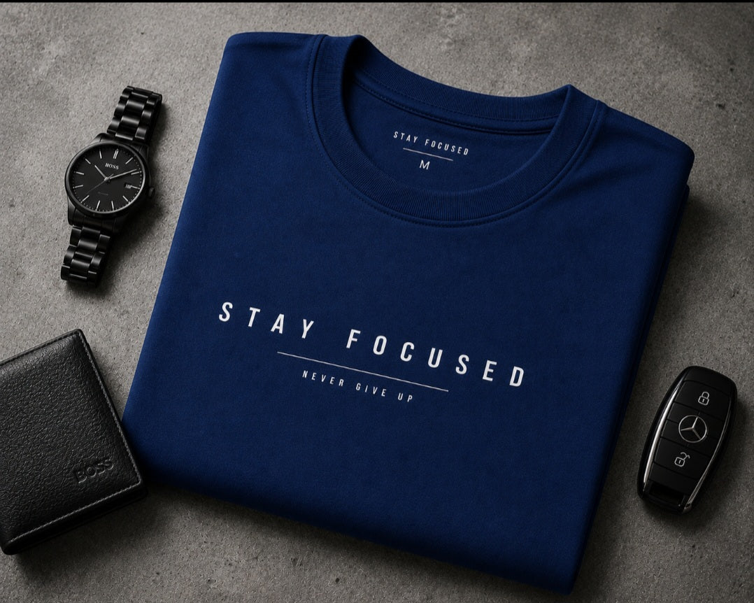 Tricou premium din bumbac „Stay Focused”