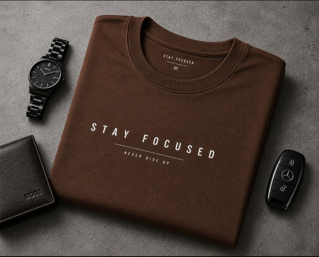 Tricou premium din bumbac „Stay Focused”