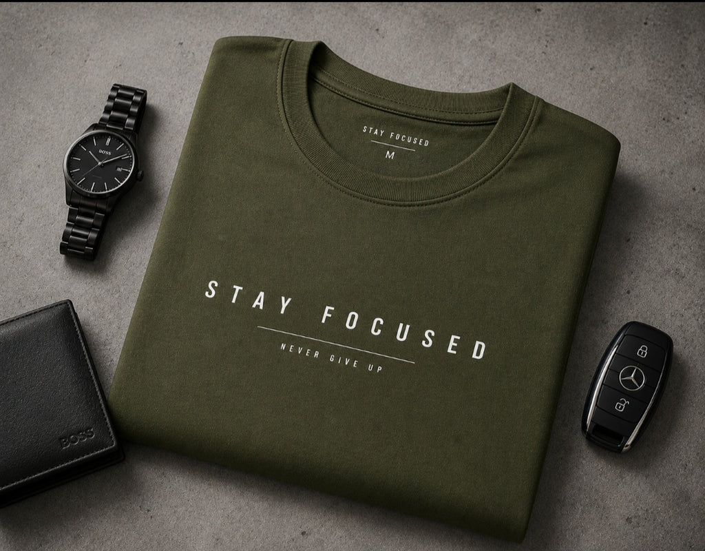 Tricou premium din bumbac „Stay Focused”