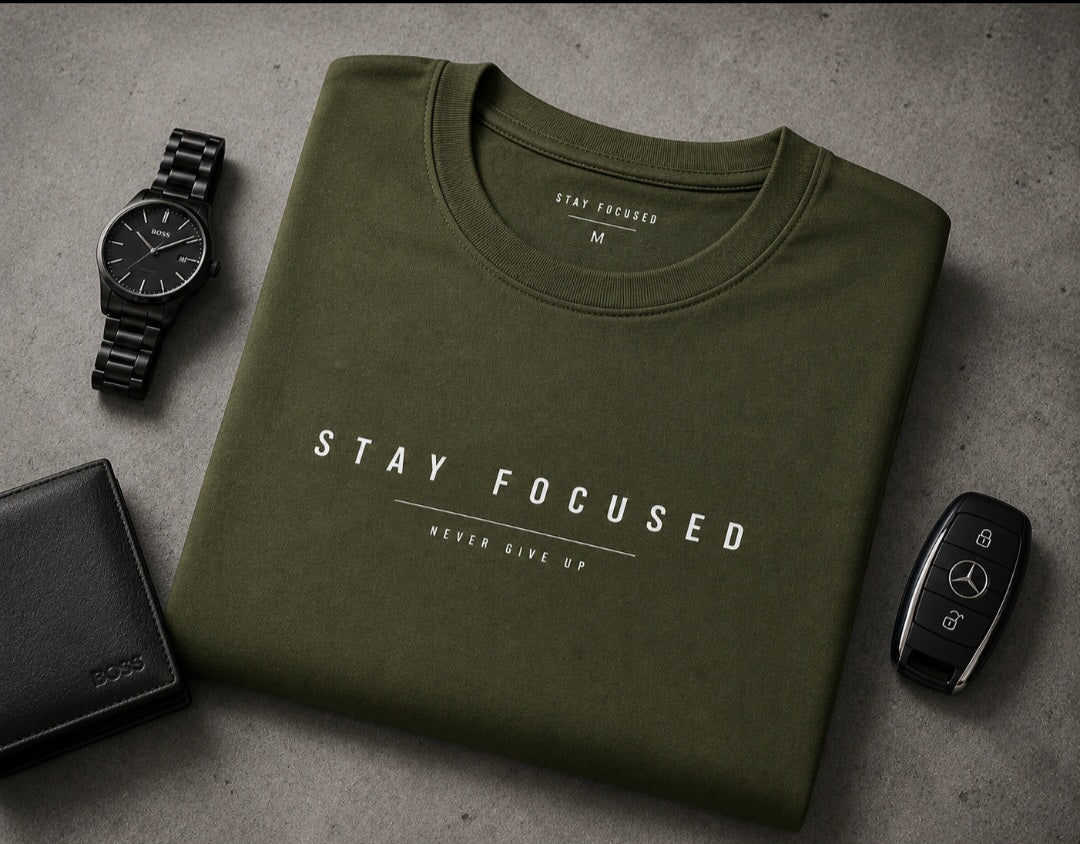Tricou premium din bumbac „Stay Focused”