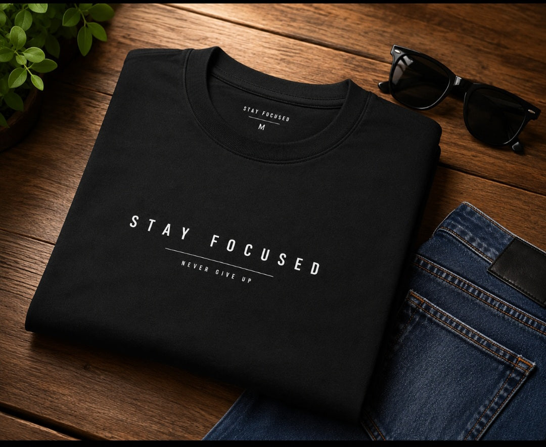 Tricou premium din bumbac „Stay Focused”