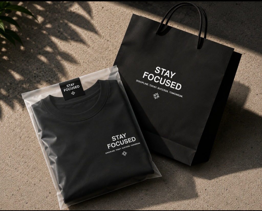 Tricou premium din bumbac „Stay Focused”