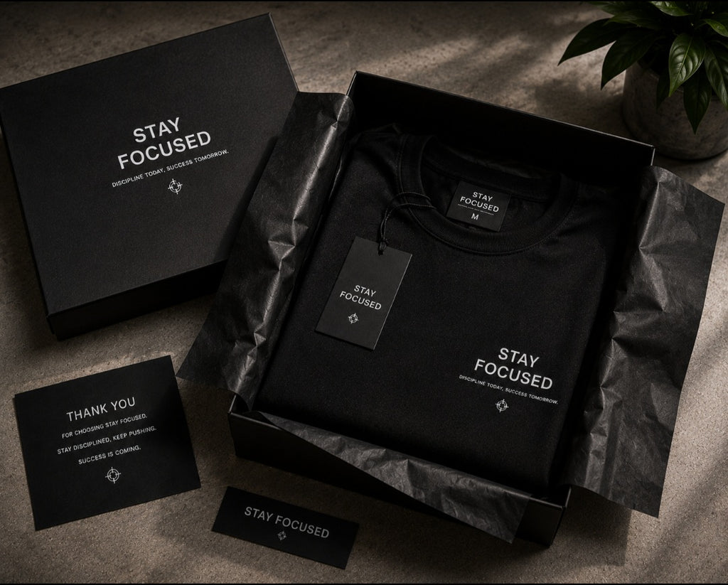 Tricou premium din bumbac „Stay Focused”
