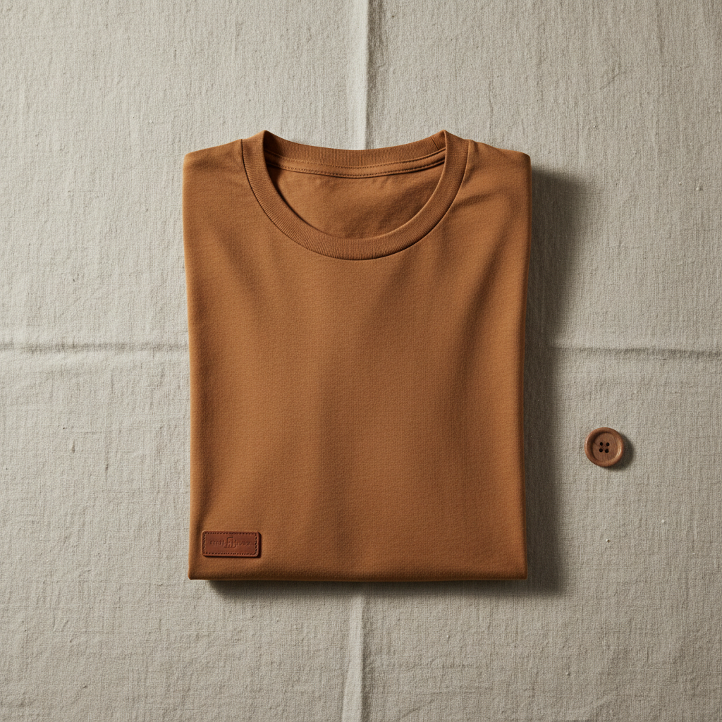 Tricou Premium Caramel - flatlay