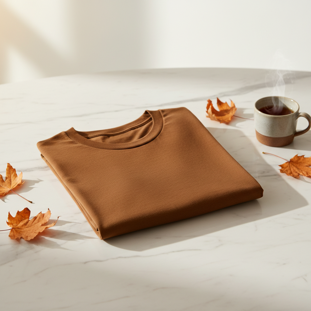 Tricou Premium Caramel - pliat